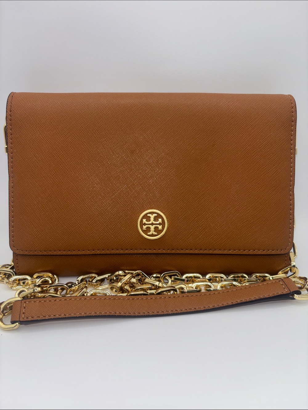 Tory Burch Toffee Leather Chain Shoulder Bag